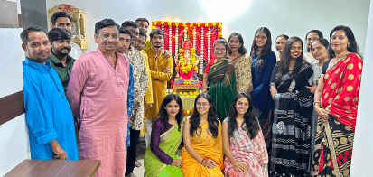 Omex Infotech team celebrating festival together