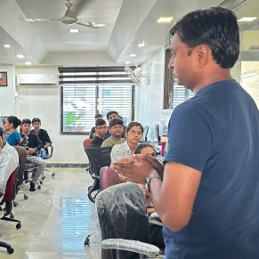 Employees attending professional development workshop